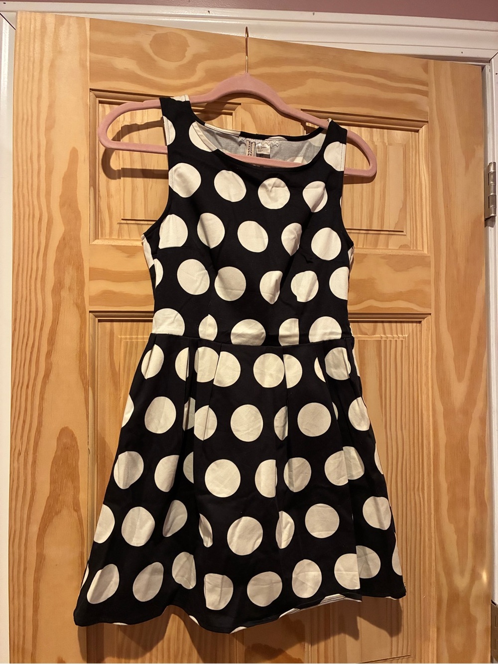 H&M Black and White Polka Dot Mini Dress